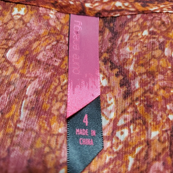 Pure Energy Size 4X Plus Smocked Babydoll Sheer Kimono Sleeve Top Blouse - Picture 10 of 11